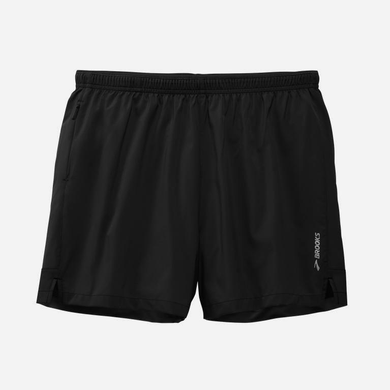 Brooks Go-To 5 Mens Running Shorts - Black - Philippines (532178KGQ)